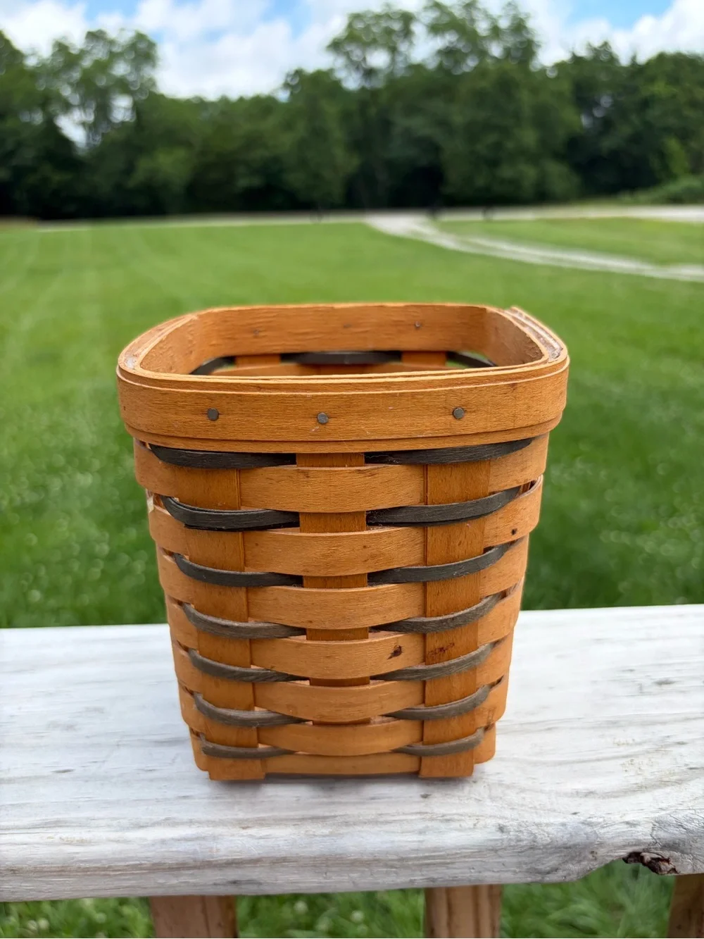 Longaberger Heartland Small Spoon Basket 1995 No Lining Planter Utensils Vintage
